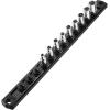 imageWORKPRO Magnetic Socket Organizer Set 3Piece Aluminum Alloy Socket Rail Heavy Duty Socket Holder Socket Rack Kit 14Inch x 12 Clips 38Inch x 10 Clips 12Inch x 10 Clips BlueBlack
