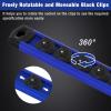imageWORKPRO Magnetic Socket Organizer Set 3Piece Aluminum Alloy Socket Rail Heavy Duty Socket Holder Socket Rack Kit 14Inch x 12 Clips 38Inch x 10 Clips 12Inch x 10 Clips BlueBlue