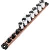 imageWORKPRO Magnetic Socket Organizer Set 3Piece Aluminum Alloy Socket Rail Heavy Duty Socket Holder Socket Rack Kit 14Inch x 12 Clips 38Inch x 10 Clips 12Inch x 10 Clips BlueChampagne