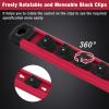 imageWORKPRO Magnetic Socket Organizer Set 3Piece Aluminum Alloy Socket Rail Heavy Duty Socket Holder Socket Rack Kit 14Inch x 12 Clips 38Inch x 10 Clips 12Inch x 10 Clips BlueRed