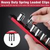 imageWORKPRO Magnetic Socket Organizer Set 3Piece Aluminum Alloy Socket Rail Heavy Duty Socket Holder Socket Rack Kit 14Inch x 12 Clips 38Inch x 10 Clips 12Inch x 10 Clips BlueRed