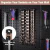 imageWORKPRO Magnetic Socket Organizer Set 3Piece Aluminum Alloy Socket Rail Heavy Duty Socket Holder Socket Rack Kit 14Inch x 12 Clips 38Inch x 10 Clips 12Inch x 10 Clips BlueChampagne