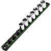imageWORKPRO Magnetic Socket Organizer Set 3Piece Aluminum Alloy Socket Rail Heavy Duty Socket Holder Socket Rack Kit 14Inch x 12 Clips 38Inch x 10 Clips 12Inch x 10 Clips BlueGreen