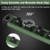 imageWORKPRO Magnetic Socket Organizer Set 3Piece Aluminum Alloy Socket Rail Heavy Duty Socket Holder Socket Rack Kit 14Inch x 12 Clips 38Inch x 10 Clips 12Inch x 10 Clips BlueGreen