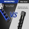 imageWORKPRO Magnetic Socket Organizer Set 3Piece Aluminum Alloy Socket Rail Heavy Duty Socket Holder Socket Rack Kit 14Inch x 12 Clips 38Inch x 10 Clips 12Inch x 10 Clips BlueBlue