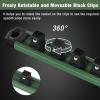 imageWORKPRO Magnetic Socket Organizer Set 3Piece Aluminum Alloy Socket Rail Heavy Duty Socket Holder Socket Rack Kit 14Inch x 12 Clips 38Inch x 10 Clips 12Inch x 10 Clips BlueGreen