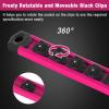 imageWORKPRO Magnetic Socket Organizer Set 3Piece Aluminum Alloy Socket Rail Heavy Duty Socket Holder Socket Rack Kit 14Inch x 12 Clips 38Inch x 10 Clips 12Inch x 10 Clips BlueRose Red