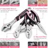 imageWORKPRO Pink Tool Set 277 PCS Home Repairing Tool Kit Pink Tool Bag with 13Inch Wide Mouth Open Storage Bag Portable Home Tool Kit Including Hammer Screwdriver and Household Tools  Pink Ribbon