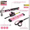 imageWORKPRO Pink Tool Set 277 PCS Home Repairing Tool Kit Pink Tool Bag with 13Inch Wide Mouth Open Storage Bag Portable Home Tool Kit Including Hammer Screwdriver and Household Tools  Pink Ribbon