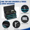 imageWORKRPO 245 Inch 5Drawer Rolling Tool Chest with Wheels 2 in 1 Detachable Tool Chests ampamp Box Portable Steel Tool Cabinets with Drawers Liners and Locking System for Warehouse Garage Black