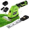 imageWORKPRO 12V Cordless Grass Shear ampamp Shrubbery Trimmer  2 in 1 Handheld Hedge Trimmer Electric Grass Cutter with 20Ah Rechargeable LithiumIon Battery ampamp 1 Hour Fast ChargerGreen