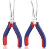 imageWORKPRO 2Piece 6quot Mini Needle Nose Pliers Set Long Nose Pliers Bent Nose Pliers with Comfort Grip Handles Jewelry Plier For Wire Wrapping Handmade Craft Jewelry Making Supplies