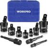 imageWORKPRO 7 Pieces Impact Socket Adapter Set Includes 3 Pieces 14quot Hex Shank Drill Extension Set 14quot 38quot and 12quot and 4 Pieces Impact Socket Adapter and Reducer Set10pc