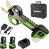 imageWORKPRO 72V Electric Pruning Shears Battery Powered Pruning Shears Cordless Tree Pruner 08 Inch Cutting Diameter Branch Cutter Gardening Scissors with Rechargeable BatteryPortable