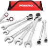 imageWORKPRO 7Piece 3in1 Reversible Ratchet Wrench Set SAE 516quot to 34quot 6Ptampamp 12Ptampamp OpenEnd Wrenches 72Teeth Ratcheting Combination Wrench with Rolling PouchSAE