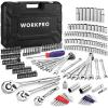 imageWORKPRO Mechanics Tools Kit and Socket Set 192Piece SAEampampMetric 12 14 38 Drive Socket Ratchet Wrench Set with Molded Case192 Pieces