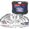 imageWORKPRO Socket Wrench Set 164piece Mechanics Tool Kit 14 Inch 38 Inch and 12 Inch Drive Quick Release Ratchet Metric and Standard 6Point 12Point Sockets with Blow Molded Case