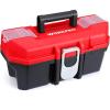 imageWORKPRO Tool Box Portable 13quot with Removable Tray Heavy Duty Toolbox with Metal Latch Rated up to 33 Lbs PP Plastic Small Tool Boxes with Small Parts Organizer in Lid black ampamp red