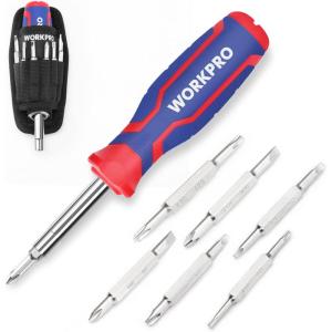 imageWORKPRO 15in1 Multibit Screwdriver Set Tool All in One Portable Multipurpose Screwdriver SlottedPhilipsTorxSquare