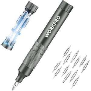 imageWORKPRO 24in1 Precision Screwdriver Sets Pen Style Manual Screw driver 24 pcs Tough S2 Steel Small Screwdriver Bits Ideal for Eyeglass Watch Laptop Phone Jewelry and Electronic BlueDark Grey