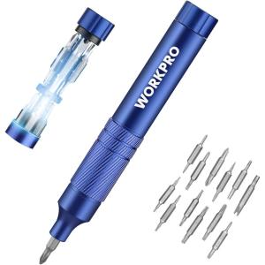 imageWORKPRO 24in1 Precision Screwdriver Sets Pen Style Manual Screw driver 24 pcs Tough S2 Steel Small Screwdriver Bits Ideal for Eyeglass Watch Laptop Phone Jewelry and Electronic BlueBlue