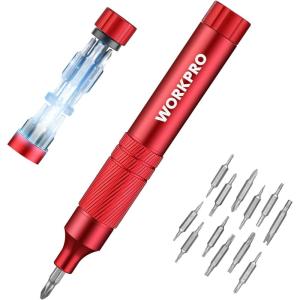 imageWORKPRO 24in1 Precision Screwdriver Sets Pen Style Manual Screw driver 24 pcs Tough S2 Steel Small Screwdriver Bits Ideal for Eyeglass Watch Laptop Phone Jewelry and Electronic BlueRed