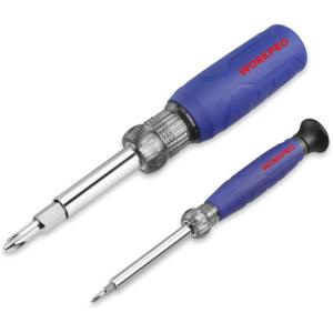 imageWORKPRO 6in1 Basic ampamp 4in1 Electronics ScrewdriverNut Driver Set Tool Confort Grip 2PCS Portable Screwdriver 8 Basic ampamp Precision Bits PhilipsSlotted 2 Nut Driver Sizes