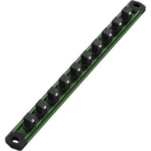 imageWORKPRO Magnetic Socket Organizer Set 3Piece Aluminum Alloy Socket Rail Heavy Duty Socket Holder Socket Rack Kit 14Inch x 12 Clips 38Inch x 10 Clips 12Inch x 10 Clips BlueGreen