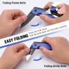 imageWORKPRO 2in1 Folding KnifeUtility Knife  Gifts for Dad QuickChange Box Cutter with Belt Clip and Liner Lock Extra 10 SK5 Blades IncludedBlue G10