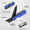 imageWORKPRO 2in1 Folding KnifeUtility Knife  Gifts for Dad QuickChange Box Cutter with Belt Clip and Liner Lock Extra 10 SK5 Blades IncludedBlue G10