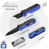 imageWORKPRO 2in1 Folding KnifeUtility Knife  Gifts for Dad QuickChange Box Cutter with Belt Clip and Liner Lock Extra 10 SK5 Blades IncludedBlue G10