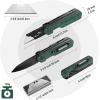 imageWORKPRO 2in1 Folding KnifeUtility Knife  Gifts for Dad QuickChange Box Cutter with Belt Clip and Liner Lock Extra 10 SK5 Blades IncludedGreen G10