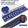 imageWORKPRO Magnetic Socket Organizer Set 4Piece Socket Holder Set Includes 14quot 38quot Drive Metric SAE Socket Trays Holds 108 Pieces Standard Size and Deep Size SocketsSocket not Included4 Pieces14  38 DR  SAE  Metric