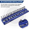 imageWORKPRO Magnetic Socket Organizer Set 4Piece Socket Holder Set Includes 14quot 38quot Drive Metric SAE Socket Trays Holds 108 Pieces Standard Size and Deep Size SocketsSocket not Included6 Pieces14  38   12 DR  SAE  Metric