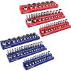 imageWORKPRO Magnetic Socket Organizer Set 4Piece Socket Holder Set Includes 14quot 38quot Drive Metric SAE Socket Trays Holds 108 Pieces Standard Size and Deep Size SocketsSocket not Included6 Pieces14  38   12 DR  SAE  Metric