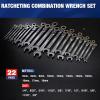 imageWORKPRO 22Piece Ratcheting Combination Wrench Set 72 Teeth Combo Ratchet Wrenches Set with Organizer Box Metric 618mm ampamp SAE 1434quotFlexhead  Nickel Plating