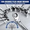 imageWORKPRO 22Piece Ratcheting Combination Wrench Set 72 Teeth Combo Ratchet Wrenches Set with Organizer Box Metric 618mm ampamp SAE 1434quotFlexhead  Polished