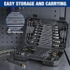 imageWORKPRO 22Piece Ratcheting Combination Wrench Set 72 Teeth Combo Ratchet Wrenches Set with Organizer Box Metric 618mm ampamp SAE 1434quotRegular  Nickel Plating