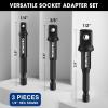 imageWORKPRO 9Piece Socket Adapter Extension Set 14 38 12Inch Drive 14Inch Hex Shank Impact Grade Extension Bit With Holder For Power Drill ampamp Impact Driver3Piece