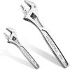 imageWORKPRO Adjustable Wrench 10inch Heavy Duty Spanner with InchMetric Scale Premium CrV Steel Chrome PlatedSilver