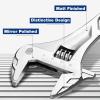 imageWORKPRO Adjustable Wrench 10inch Heavy Duty Spanner with InchMetric Scale Premium CrV Steel Chrome PlatedSilver
