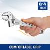 imageWORKPRO Adjustable Wrench 10inch Heavy Duty Spanner with InchMetric Scale Premium CrV Steel Chrome PlatedSilver
