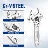 imageWORKPRO Adjustable Wrench 10inch Heavy Duty Spanner with InchMetric Scale Premium CrV Steel Chrome PlatedSilver