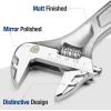 imageWORKPRO Adjustable Wrench 10inch Heavy Duty Spanner with InchMetric Scale Premium CrV Steel Chrome PlatedSilver