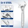 imageWORKPRO Adjustable Wrench 10inch Heavy Duty Spanner with InchMetric Scale Premium CrV Steel Chrome PlatedSilver