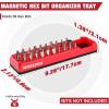 imageWORKPRO Magnetic Hex Bit Holder 39Hole Organizer Tray with Strong Magnetic Base Accessories Storage Grid Compatible with 14 Inch Hex Bit ampamp Drill Bit Adapter BlueRed