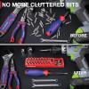 imageWORKPRO Magnetic Hex Bit Holder 39Hole Organizer Tray with Strong Magnetic Base Accessories Storage Grid Compatible with 14 Inch Hex Bit ampamp Drill Bit Adapter BlueRed