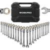 imageWORKPRO 22Piece Ratcheting Combination Wrench Set 72 Teeth Combo Ratchet Wrenches Set with Organizer Box Metric 618mm ampamp SAE 1434quotFlexhead  Nickel Plating