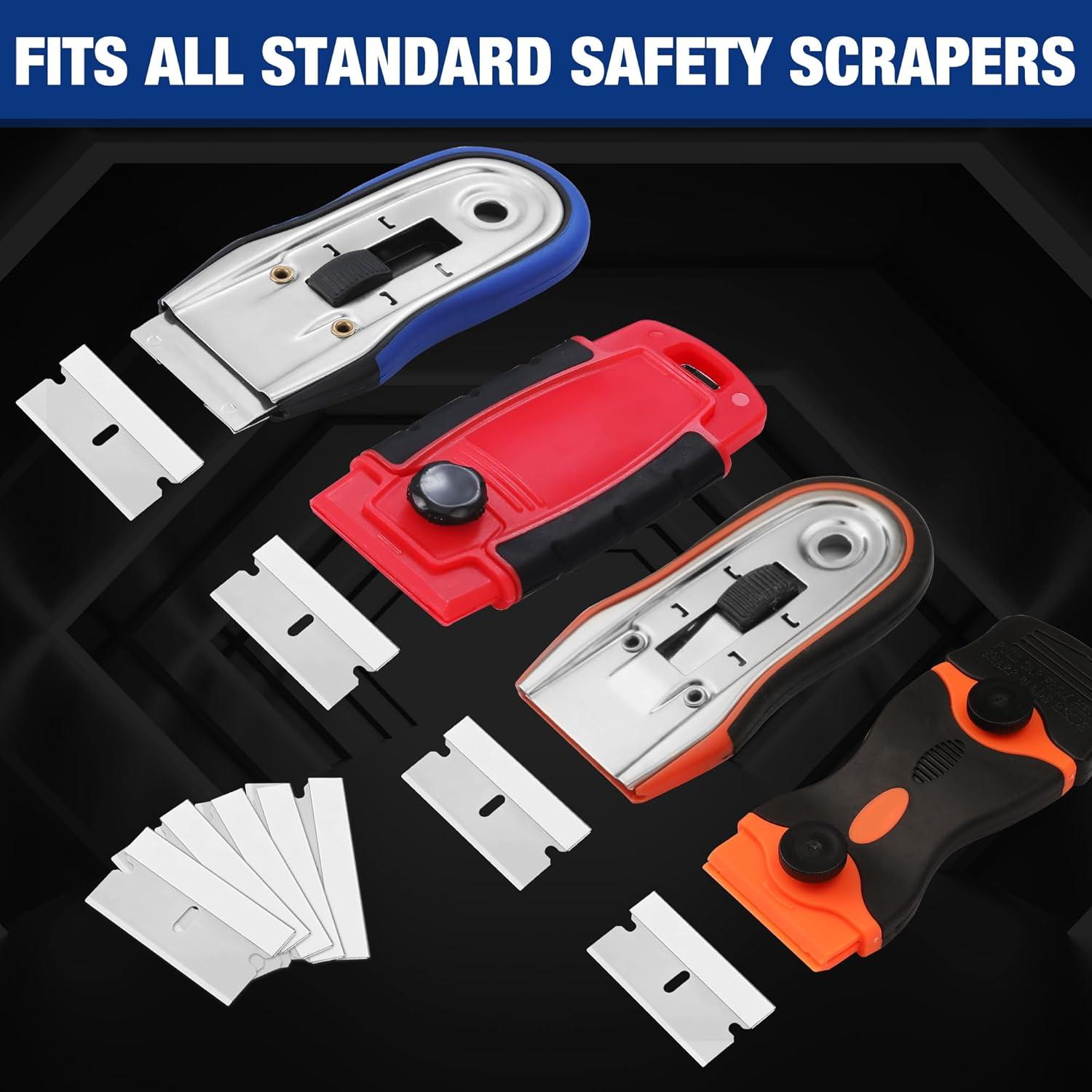 imageWORKPRO 100Pack Single Razor Edge Blades Industrial Scraper Razor Blades High Carbon Steel One Edge Razor Blades50pc