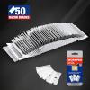 imageWORKPRO 100Pack Single Razor Edge Blades Industrial Scraper Razor Blades High Carbon Steel One Edge Razor Blades50pc